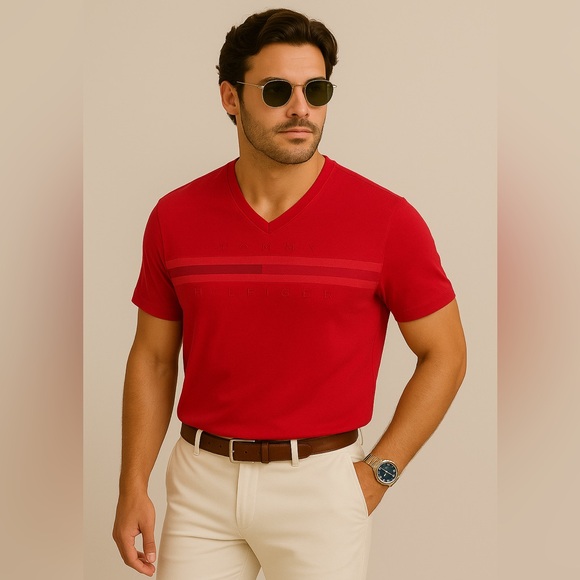 Tommy Hilfiger Bold Red Tee - Picture 1 of 4